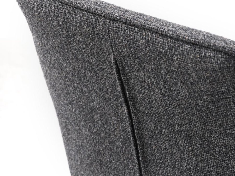 Alma Drehstuhl, mit Armlehnen – dunkelgrau meliert Polyester und schwarze Beine