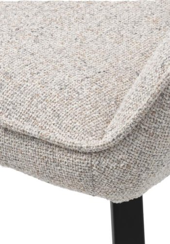 Alma Drehstuhl, mit Armlehnen – cremefarbenes Melange-Polyester und schwarze Beine