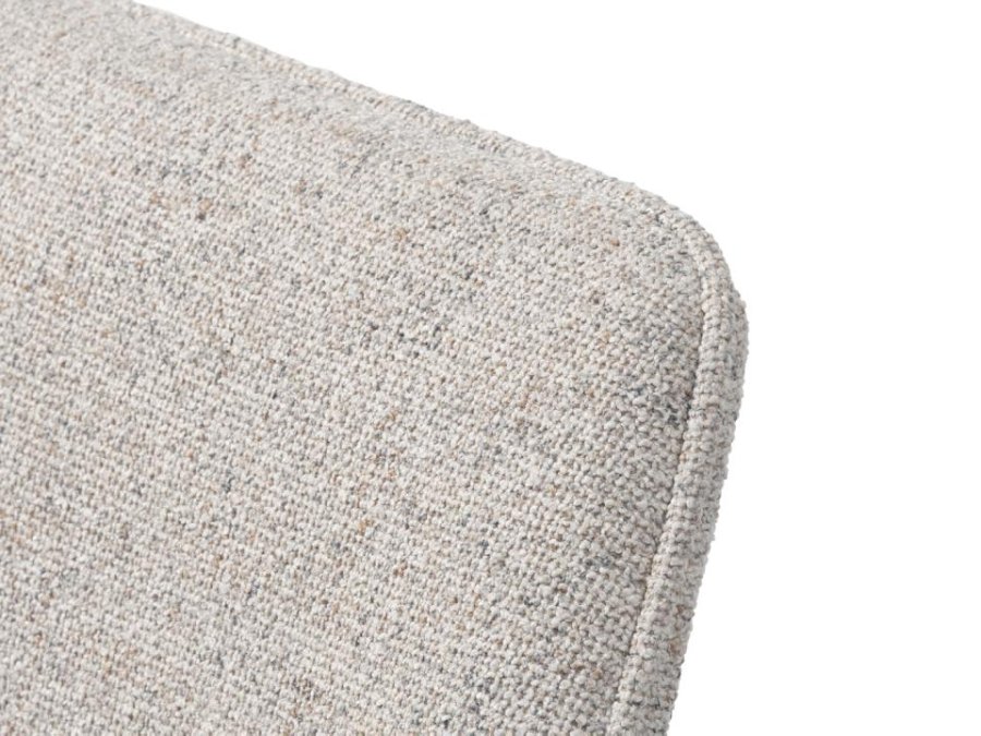 Alma Drehstuhl, mit Armlehnen – cremefarbenes Melange-Polyester und schwarze Beine