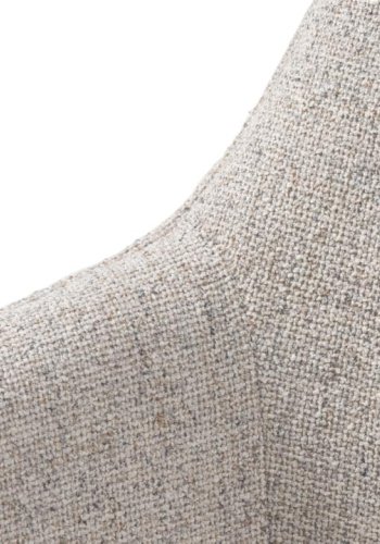 Alma Drehstuhl, mit Armlehnen – cremefarbenes Melange-Polyester und schwarze Beine