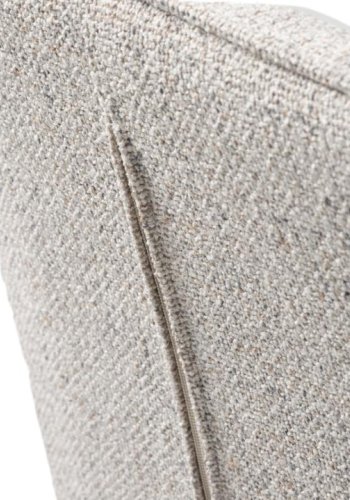 Alma Drehstuhl, mit Armlehnen – cremefarbenes Melange-Polyester und schwarze Beine