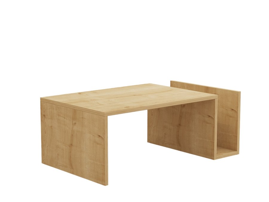 NORDVRK Memo sofabord, m. 2 rum, rektangulr - safir eg melamin (86,8x50)