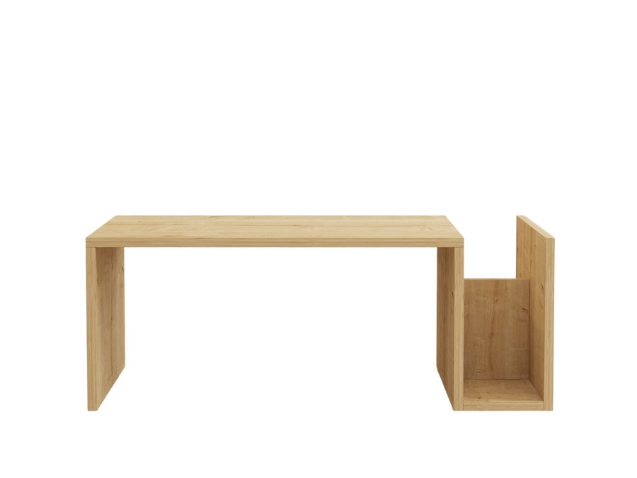 NORDVRK Memo sofabord, m. 2 rum, rektangulr - safir eg melamin (86,8x50)