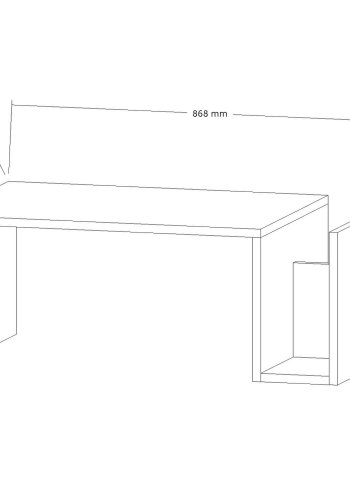 NORDVRK Memo sofabord, m. 2 rum, rektangulr - safir eg melamin (86,8x50)