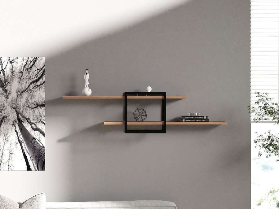 NORDVRK Mone vegghylle - naturlig melamin og metall