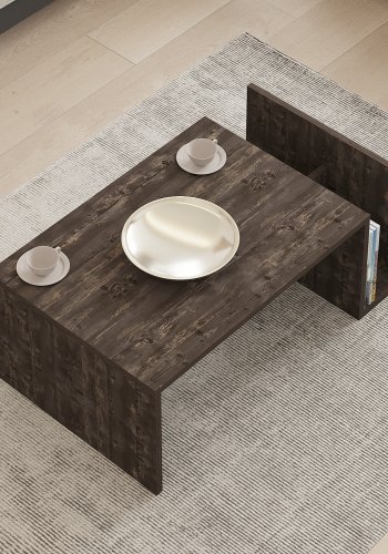 NORDVRK Memo sofabord, m. 2 rum, rektangulr - antracit melamin (86,8x50)