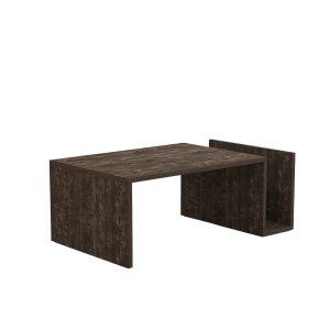 NORDVÄRK Memo sofabord, m. 2 rum, rektangulr - antracit melamin (86,8x50)