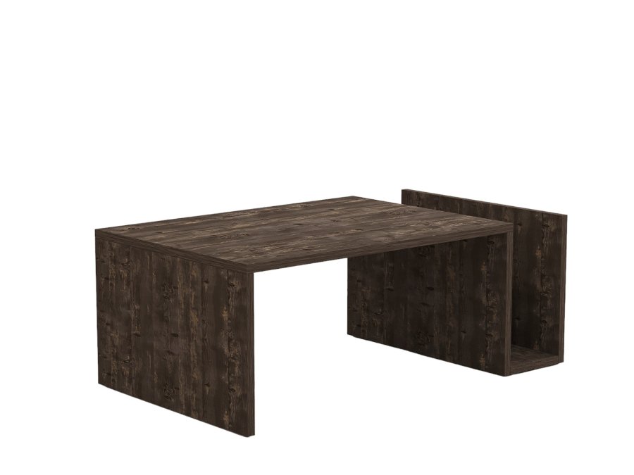 NORDVRK Memo sofabord, m. 2 rum, rektangulr - antracit melamin (86,8x50)