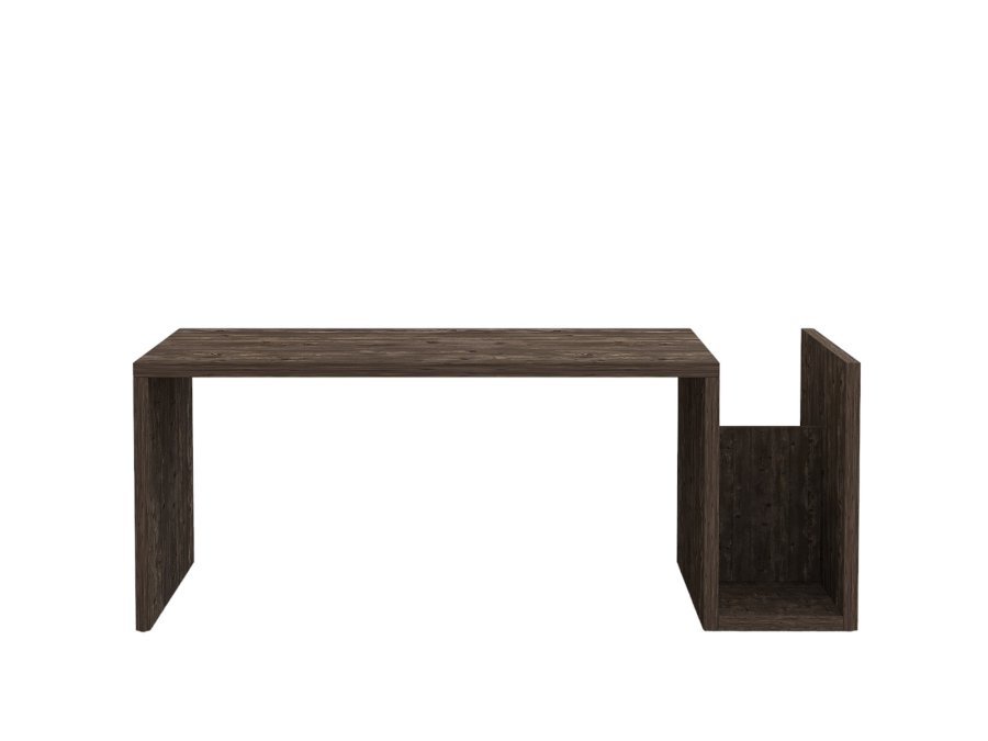 NORDVRK Memo sofabord, m. 2 rum, rektangulr - antracit melamin (86,8x50)