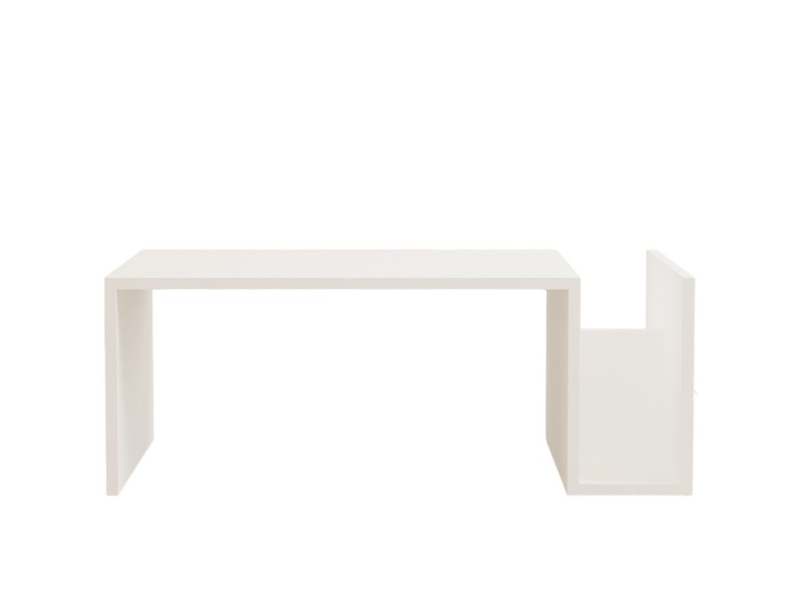 NORDVRK Memo salongbord, med 2 rom - rektangulr - hvit melamin (86,8x50)