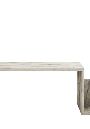 NORDVRK Memo salongbord, med 2 rom - rektangulr - hvit freesia marmor melamin (86,8x50)