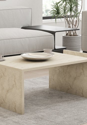 NORDVRK Memo salongbord, med 2 rom - rektangulr - travertin melamin (86,8x50)