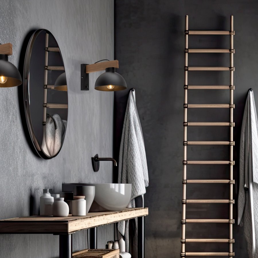 TK Oslo vglampe - sort metal og tr