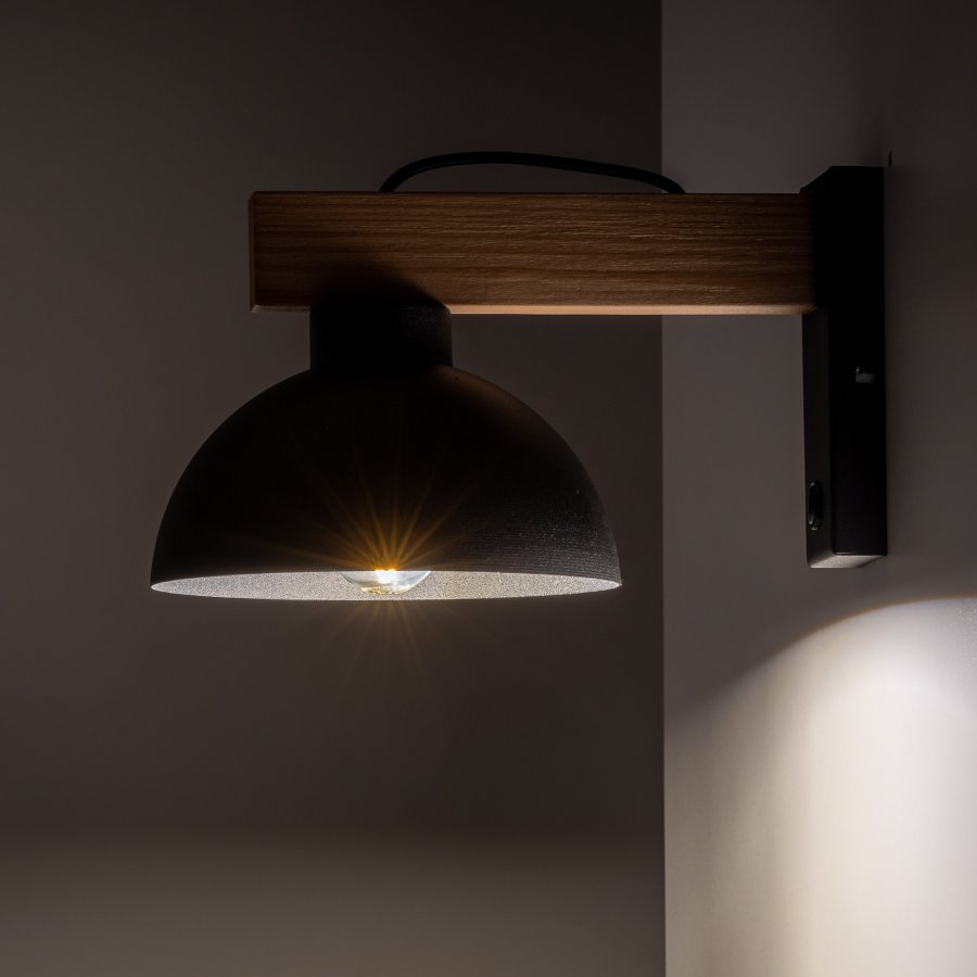 TK Oslo vglampe - sort metal og tr