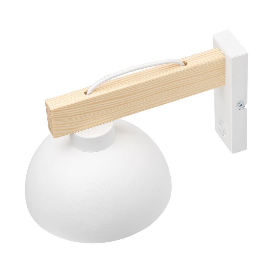 TK Oslo vegglampe - hvit metall og tre