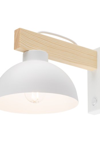 TK Oslo vegglampe - hvit metall og tre