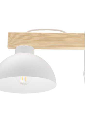 TK Oslo vegglampe - hvit metall og tre