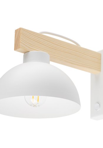 TK Oslo vegglampe - hvit metall og tre