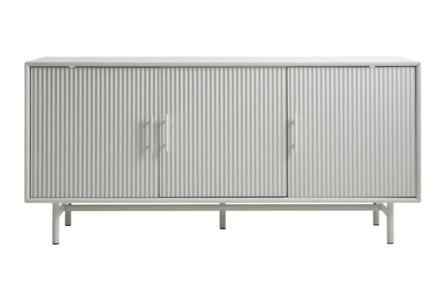 Palma sknk, m. 3 lger og hylder - greige MDF og metal (B:160)