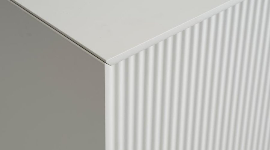 Palma sknk, m. 3 lger og hylder - greige MDF og metal (B:160)