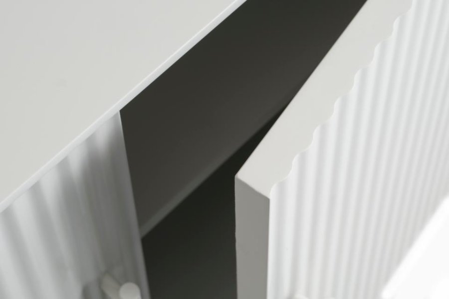 Palma sknk, m. 3 lger og hylder - greige MDF og metal (B:160)