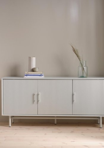 Palma sknk, m. 3 lger og hylder - greige MDF og metal (B:160)