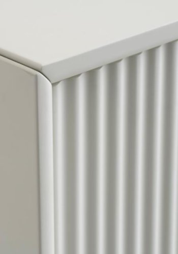 Palma skab, m. 2 lger og hylder - greige MDF og metal (H:125)