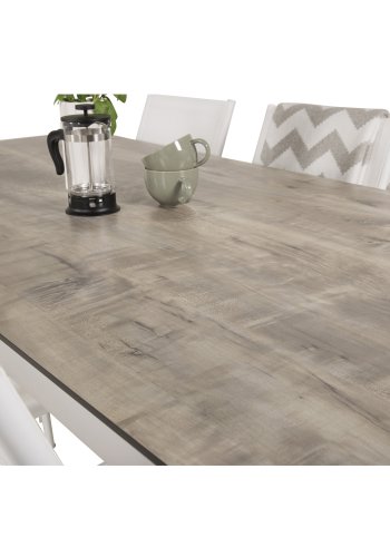 VENTURE DESIGN havest, m. Llama bord (205x100) og 6 Santorini stole, m. armln - laminat/alu