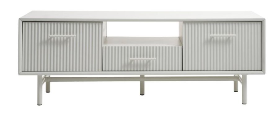 Palma TV-bord, m. 2 lger og 1 skuffe - greige MDF og metal (140x45)