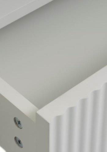 Palma TV-bord, m. 2 lger og 1 skuffe - greige MDF og metal (140x45)