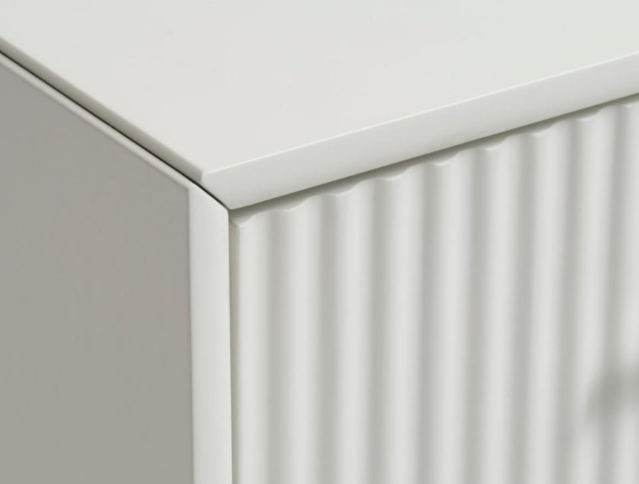 Palma TV-bord, m. 2 lger og 1 skuffe - greige MDF og metal (140x45)