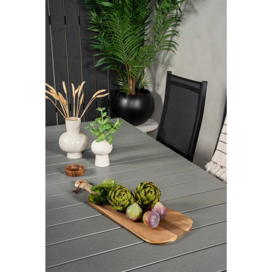 VENTURE DESIGN havest, m. Levels bord, m. udtrk og 6 Copacabana recliner stole - aintwood/alu