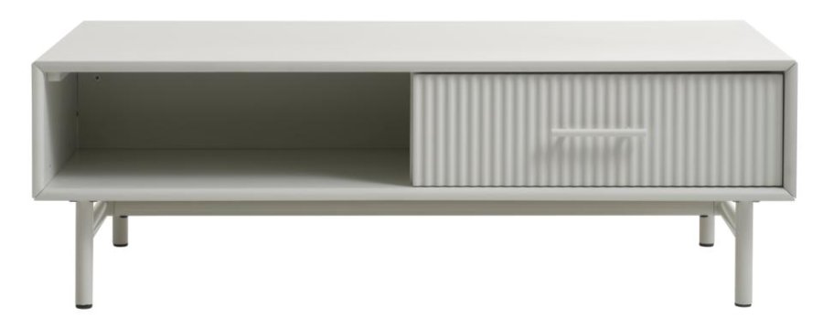 Palma sofabord, m. 1 rum og 1 skuffe - greige MDF og metal (60x120)