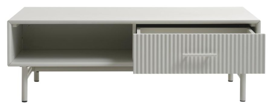Palma sofabord, m. 1 rum og 1 skuffe - greige MDF og metal (60x120)