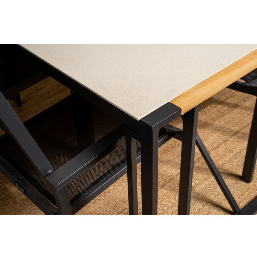 VENTURE DESIGN Gartenset, mit Texas Tisch (200x100) und 6 Copacabana Stühlen, mit Armlehnen - Teak/Alu