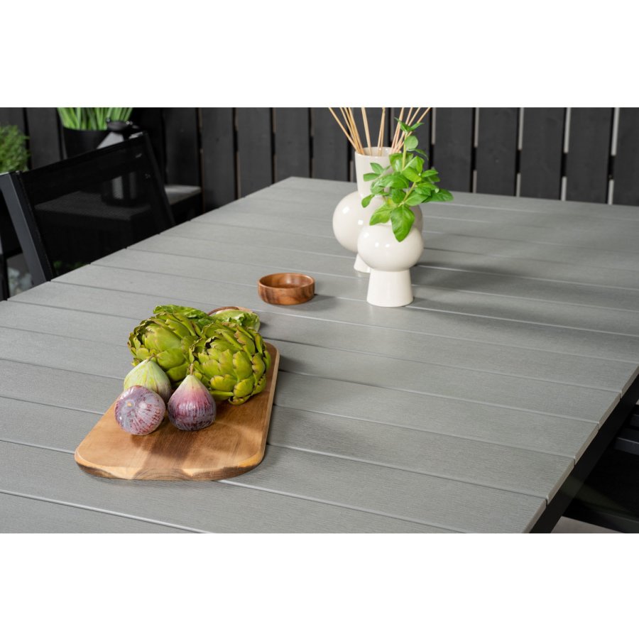 VENTURE DESIGN havest, m. Levels bord, m. udtrk og 6 Copacabana stole, m. armln - aintwood/alu