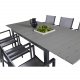 VENTURE DESIGN Gartenset, mit Levels Tisch mit Verlängerung und 6 Copacabana Stühlen, mit Armlehnen - Anthrazit/Alu