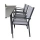 VENTURE DESIGN Gartenset, mit Levels Tisch mit Verlängerung und 6 Copacabana Stühlen, mit Armlehnen - Anthrazit/Alu