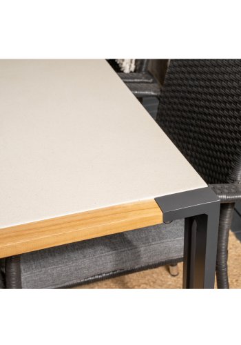 VENTURE DESIGN havest, m. Texas bord (200x100) og 6 Anna stole, m. armln - teak/alu/rattan 