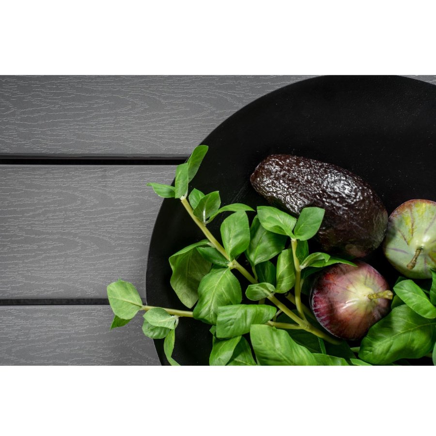 VENTURE DESIGN Gartenset, mit Levels Tisch, mit Verlängerung und 6 Anna Stühlen, mit Armlehnen - Anthrazit/Alu