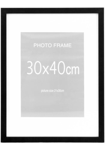 HOUSE NORDIC Marbella rammer - 15 stk. (40x30 cm) - 10 stk. svart, 5 stk. natur - MDF med glassfront
