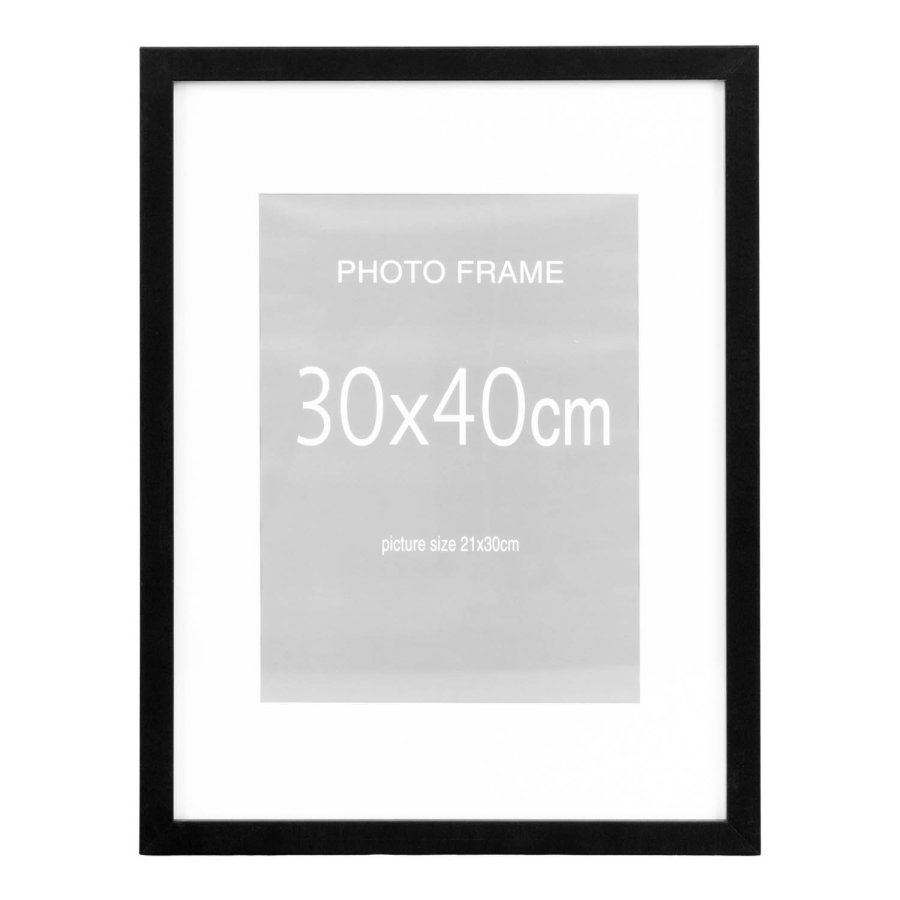 HOUSE NORDIC Marbella rammer - 15 stk. (40x30 cm) - 10 stk. svart, 5 stk. natur - MDF med glassfront