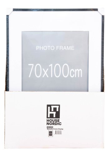 HOUSE NORDIC Marbella rammer - 15 stk. (100x70 cm) - 10 stk. sort, 5 stk. natur - MDF med glassfront