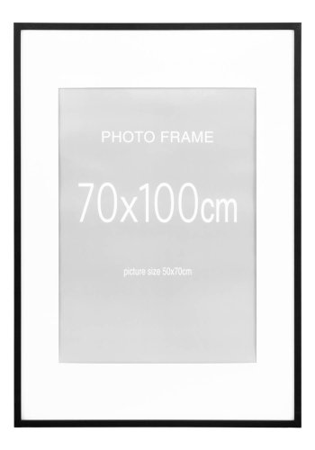 HOUSE NORDIC Marbella rammer - 15 stk. (100x70 cm) - 10 stk. sort, 5 stk. natur - MDF med glassfront