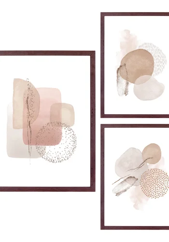 HOUSE NORDIC Aspen rammesett, rektangulrt - glass og mrkebrun MDF (sett med 3)