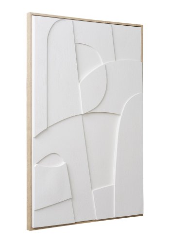 HOUSE NORDIC Madeline relieff veggdekorasjon, nr. 1, rektangulr - hvitt lerret, MDF, polystyren 60x90