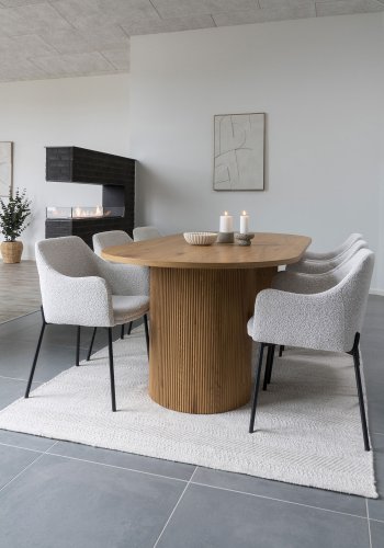 HOUSE NORDIC Madeline relieff veggdekorasjon, nr. 1, rektangulr - hvitt lerret, MDF, polystyren 60x90