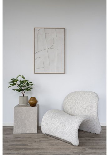 HOUSE NORDIC Madeline relieff veggdekorasjon, nr. 1, rektangulr - hvitt lerret, MDF, polystyren 60x90