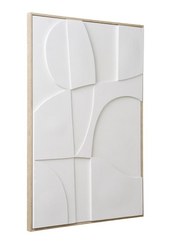 HOUSE NORDIC Madeline relieff veggdekorasjon, nr. 2, rektangulr - hvitt lerret, MDF, polystyren 60x90