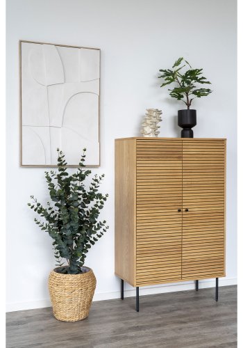 HOUSE NORDIC Madeline relieff veggdekorasjon, nr. 2, rektangulr - hvitt lerret, MDF, polystyren 60x90